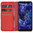 Leather Wallet Case & Card Holder Pouch for Nokia 5.1 Plus - Red